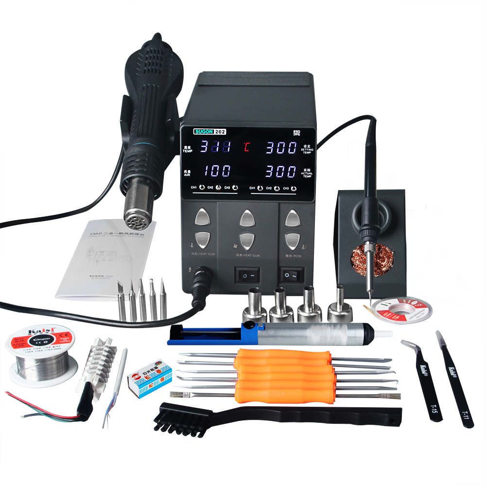 Smd Rework Station Hot Air Soldering 2 In 1 - SUGON-202 760W 2 In 1 Soldeerstation